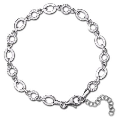 SilberDream Zirkonia Armband Damen Circle 925 Silber silber Schmuck SDA4797W