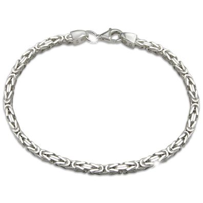 SilberDream Königsarmband 3mm 925 Sterling Silber Armband Unisex 21cm SDAK0031J