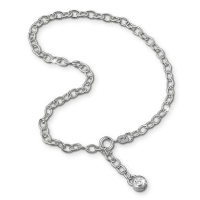 SilberDream 25cm Fußkette Damen silber glitzer Zirkonia Echt Silber SDF001