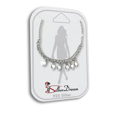 SilberDream Fußkette 925 Sterling SILBER 25cm Dangle Damen Echt-Schmuk SDF5195J