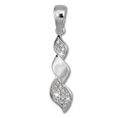 SilberDream Anhänger Zopf 925 Silber Ketten-Schmuck Zirkonia weiß SDH404W