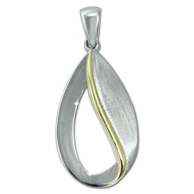 SilberDream Ketten Anhänger Damen Träne 925 Silber gold Halsschmuck SDH4379T
