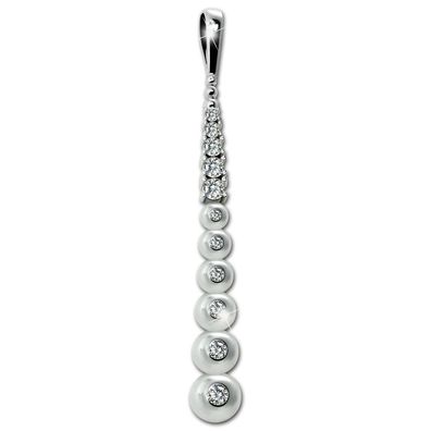 SilberDream Ketten Anhänger -Balls- Zirkonia weiß 925 Silber Damen SDH4393W