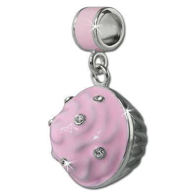 SilberDream Anhänger für Damen Silber Schmuck rosa Muffin glitzer SDH600A