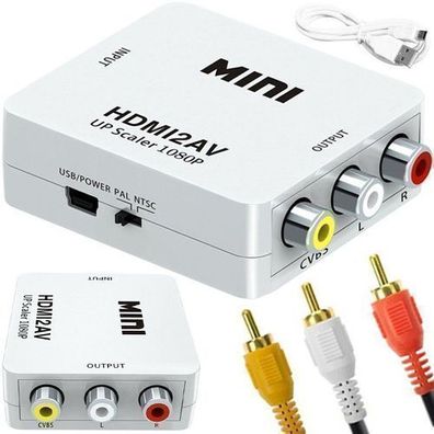 HDMI zu AV Adapter Video Audio 3 RCA Signal Konverter 1080P Full HD HDMI2AV Reto