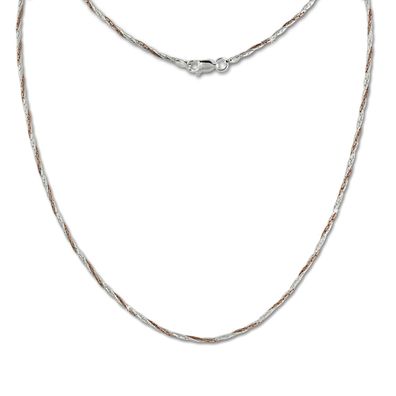 SilberDream Collier Echt 925 Silber vergoldet 45cm gedreht silber rose SDK22145E