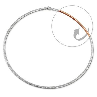 SilberDream Collier Echt 925 Silber vergoldet 45cm Muster silber rose SDK22945F