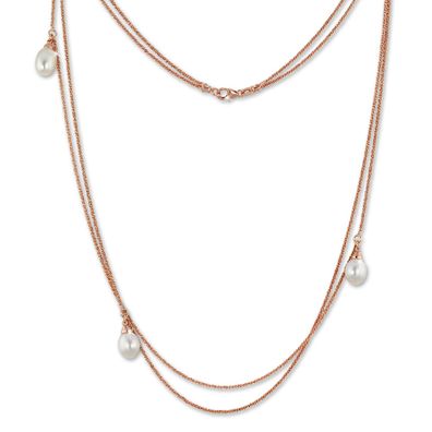 SilberDream Collier 925 Silber vergoldet 90cm Schmuck silber rose SDK2369E