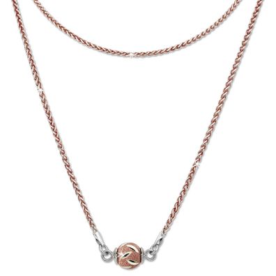 SilberDream Halskette Echt 925 Silber vergoldet 46cm Kugel silber rose SDK24146E