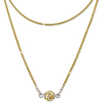 SilberDream Halskette Echt 925 Silber vergoldet 46cm Kugel silber gold SDK24146Y