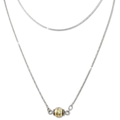 SilberDream Halskette Echt 925 Silber vergoldet 45cm Kugel silber gold SDK24345Y