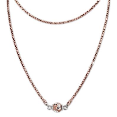 SilberDream Halskette Echt 925 Silber vergoldet 45cm Kugel silber rose SDK24545E