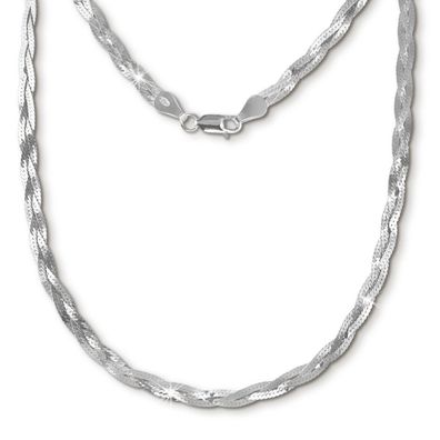 SilberDream Halskette 925 Silber 45cm geflochten Schmuck silber SDK27645J