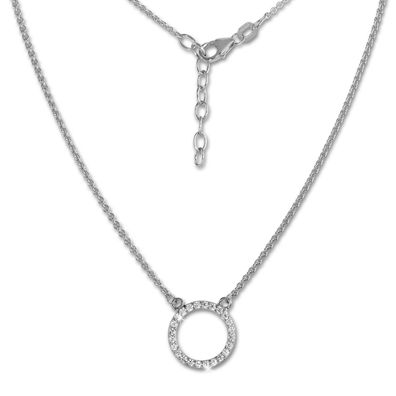 SilberDream Collier Echt 925 Silber 47cm Damen Halsschmuck weiß silber SDK28642J