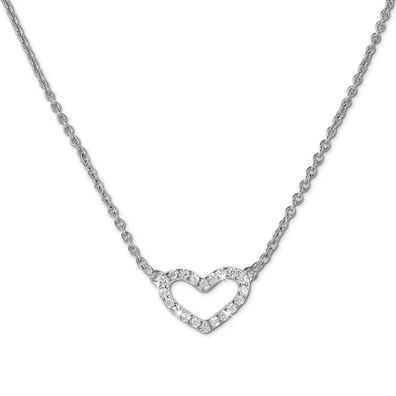 SilberDream Collier 925 Silber 47cm Damen Schmuck Herz weiß silber SDK29142J