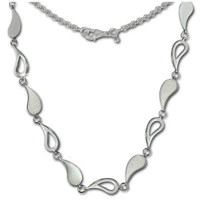 SilberDream 45cm Collier Kette Träne matt Silber Damen Halsschmuck SDK415