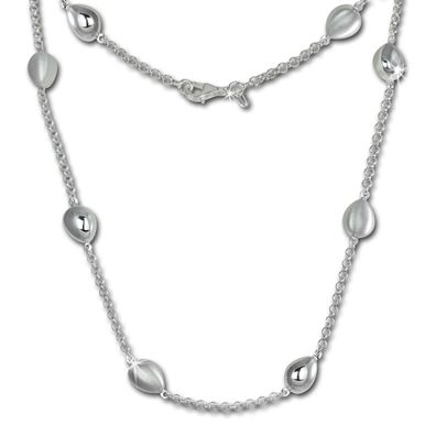 SilberDream 45,5cm Collier Kette Tropfen matt Silber Damen Halsschmuck SDK416