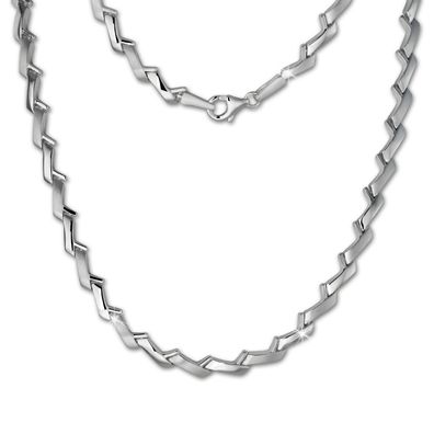 SilberDream 45cm Collier Kette Zick. Zack matt Silber Damen Halsschmuck SDK440J