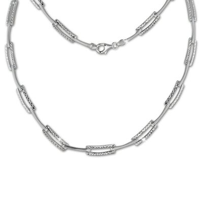 SilberDream 44cm Collier Kette diamantiert matt Silber Damen Schmuck SDK442J