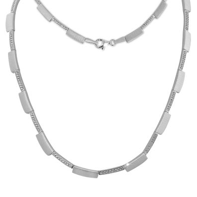 SilberDream Halskette Square Damen Schmuck 925er Sterling Silber weiß SDK454W