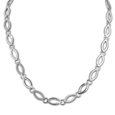 SilberDream Collier Damen 925er Sterling Silber 44cm Oval Halsschmuck SDK466J