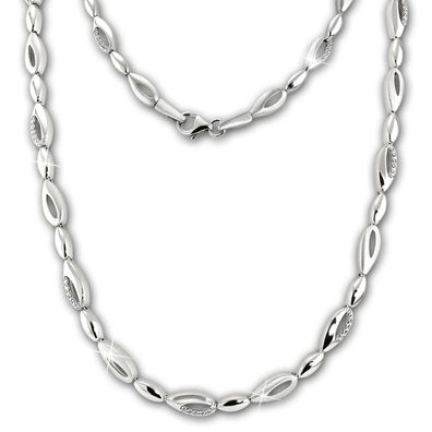 SilberDream Collier 925 Sterling Silber 45cm Tropfen Zirkonia Schmuck SDK476W