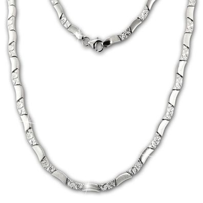 SilberDream Collier 925 Sterling Silber 45,5cm Wave Schmuck silber SDK477J