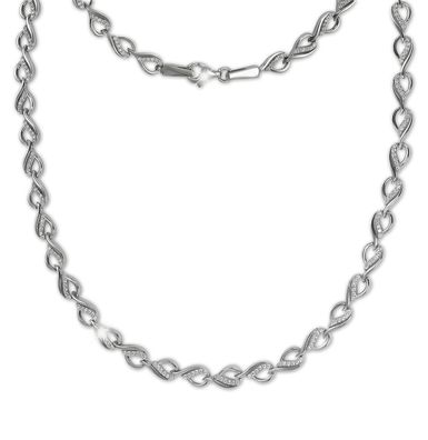 SilberDream Collier Dream Zirkonia weiß 925er Silber 45cm Kette SDK4809W