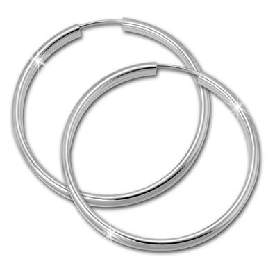 SilberDream Creolen 40mm silber Ohrringe Sterlingsilber glanz Damen SDO0144