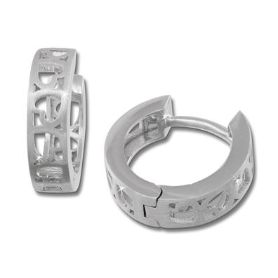 SilberDream Creolen 15mm silber Ohrringe Sterlingsilber Herz Damen SDO3365