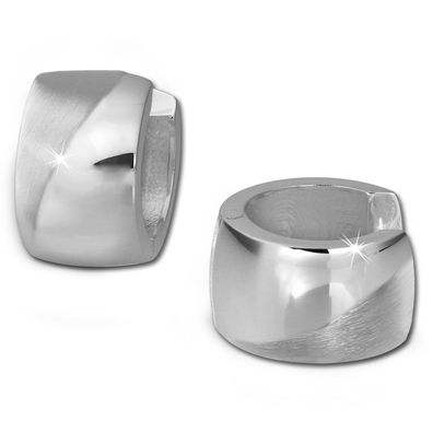 SilberDream Creolen 14mm silber Ohrringe Sterlingsilber Welle Damen SDO375M