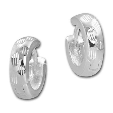 SilberDream Creolen 14mm Ohrringe 925 Silber Schmuck Dots Damen SDO4277J