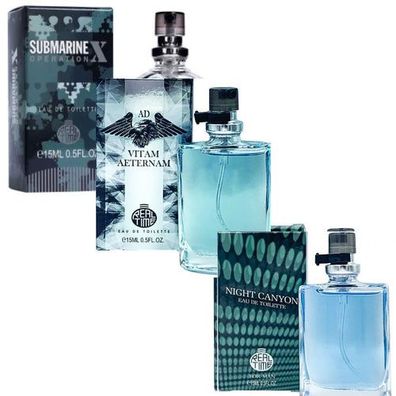 3x15ml Real Time Eau de Toilette Night Canyon, ubmarine X, itam Aeternam