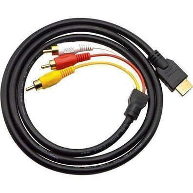 Cinch-Kabel HDMI Stecker auf 3 RCA Buchse Adapterkabel für HDTV 1080p Retoo