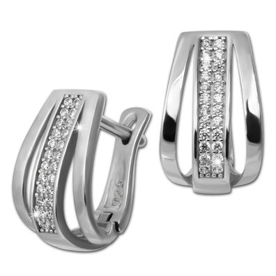 SilberDream Damen Ohrringe aus 925 Sterling Silber mit Zirkonia SDO4413W