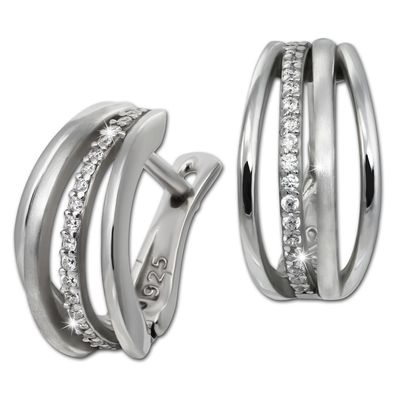 SilberDream Damen Ohrringe aus 925 Sterling Silber mit Zirkonia SDO4414W