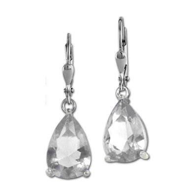 SilberDream Ohrhänger weiß Ohrringe Sterlingsilber Träne Damenschmuck SDO520W
