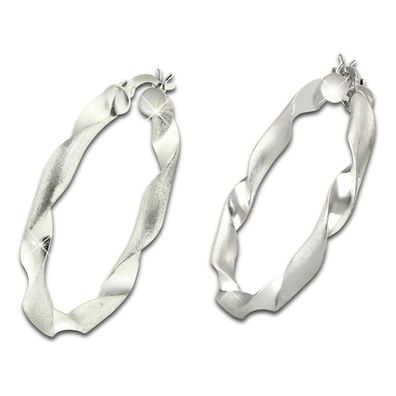 SilberDream Damen Ohrringe Twisted Creolen 925 Silber Echt-Schmuck - SDO67263