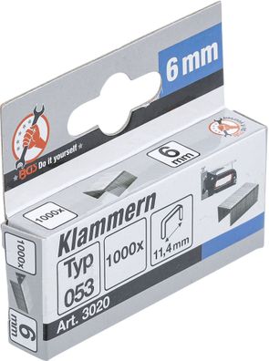 BGS-3020 | Klammern | Typ 53 | 6 x 11,4 mm | 1000 Stück