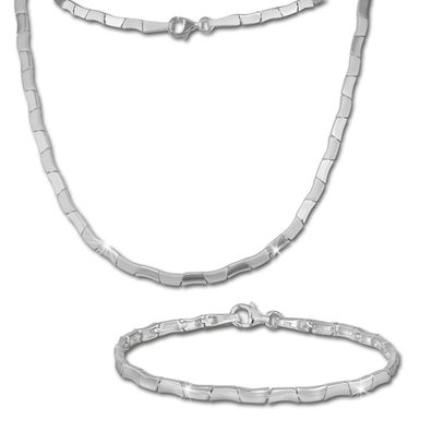 SilberDream Schmuck Set Collier & Armband Damen Design glanz Silber SDS427