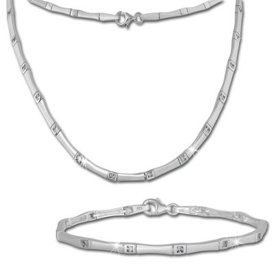 SilberDream Schmuck Set Collier & Armband Damen Zirkonia glanz Silber SDS436W