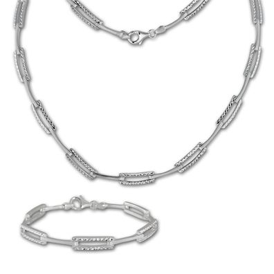 SilberDream Schmuck Set Collier & Armband Damen diamantiert Silber SDS442J