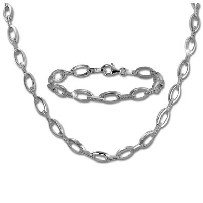 SilberDream Collier & Armband Damen Sterling Silber Zirkonia Schmuck-Set SDS449W