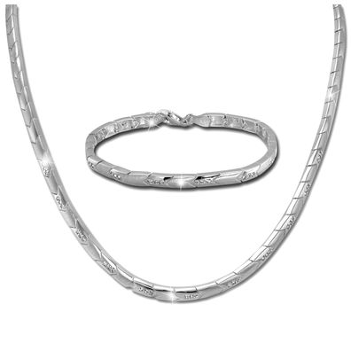 SilberDream Collier & Armband Damen Sterling Silber Zirkonia Schmuck-Set SDS451W