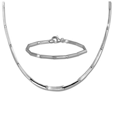 SilberDream Collier & Armband Damen Line 925 Sterling Silber Schmuck-Set SDS452J