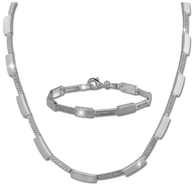 SilberDream Collier & Armband Damen Sterling Silber Zirkonia Schmuck-Set SDS454W