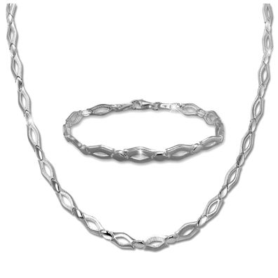 SilberDream Collier & Armband Damen Outline Sterling Silber Schmuck-Set SDS456J