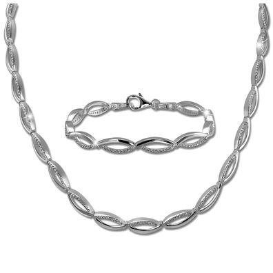 SilberDream Collier & Armband Damen Sterling Silber Zirkonia Schmuck-Set SDS460W