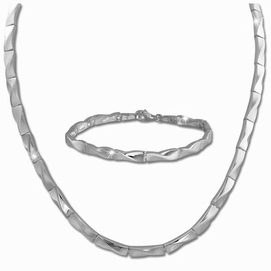 SilberDream Collier & Armband Damen Outline Sterling Silber Schmuck-Set SDS463J