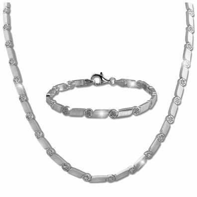 SilberDream Collier & Armband Damen Sterling Silber Zirkonia Schmuck-Set SDS464W